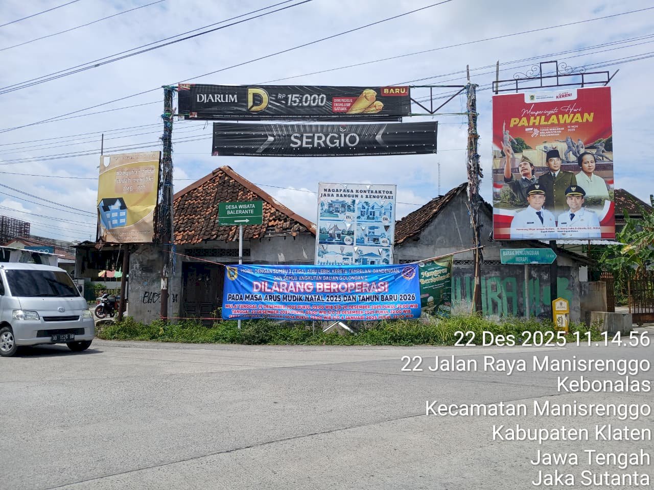 Sosialisasi Massif! Dishub Klaten Pasang Banner Larangan Golongan C Jelang NATARU