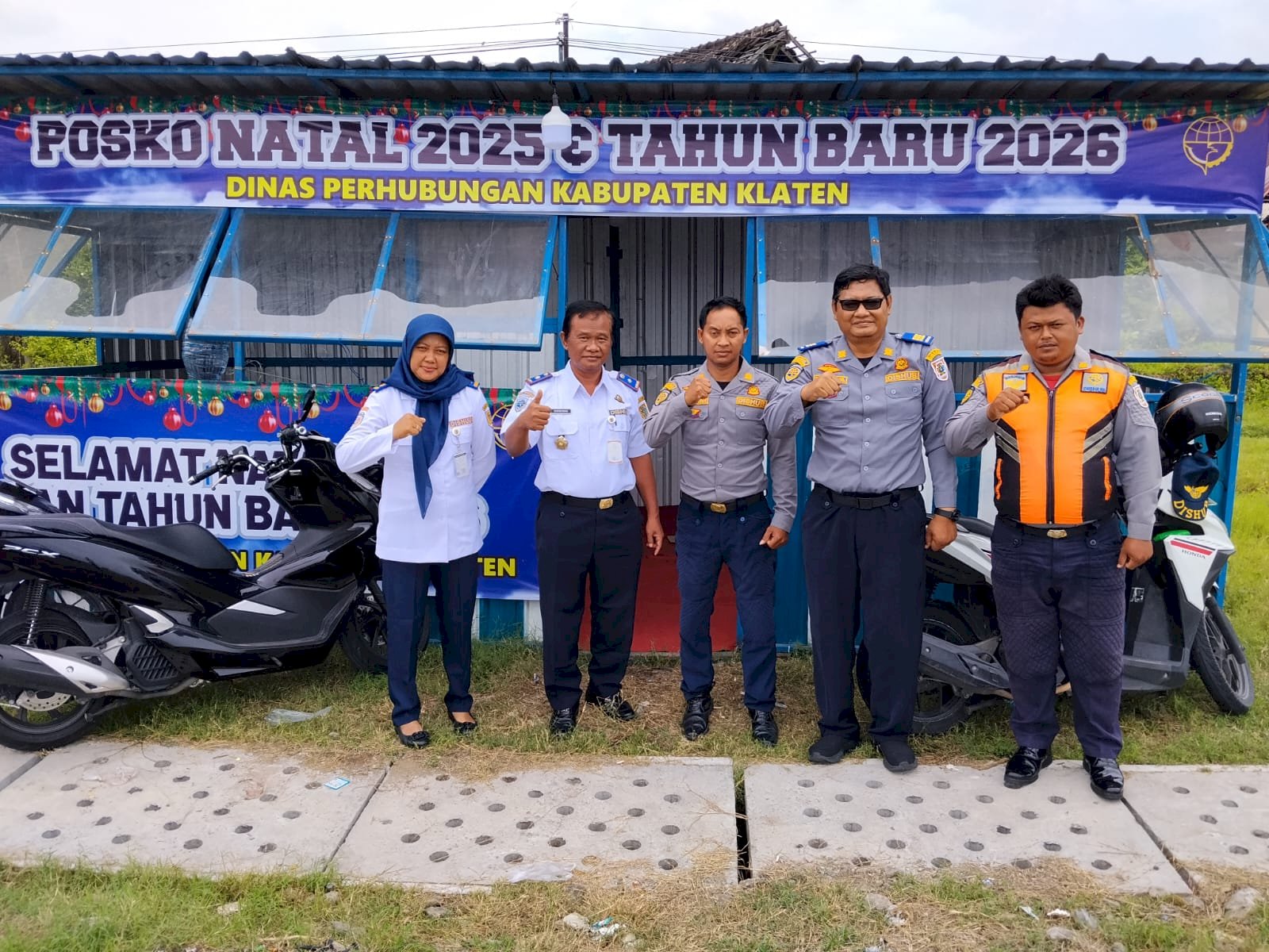 Trio Pimpinan Dishub Monitoring 4 Posko Nataru 31 Desember 2025 di Klaten