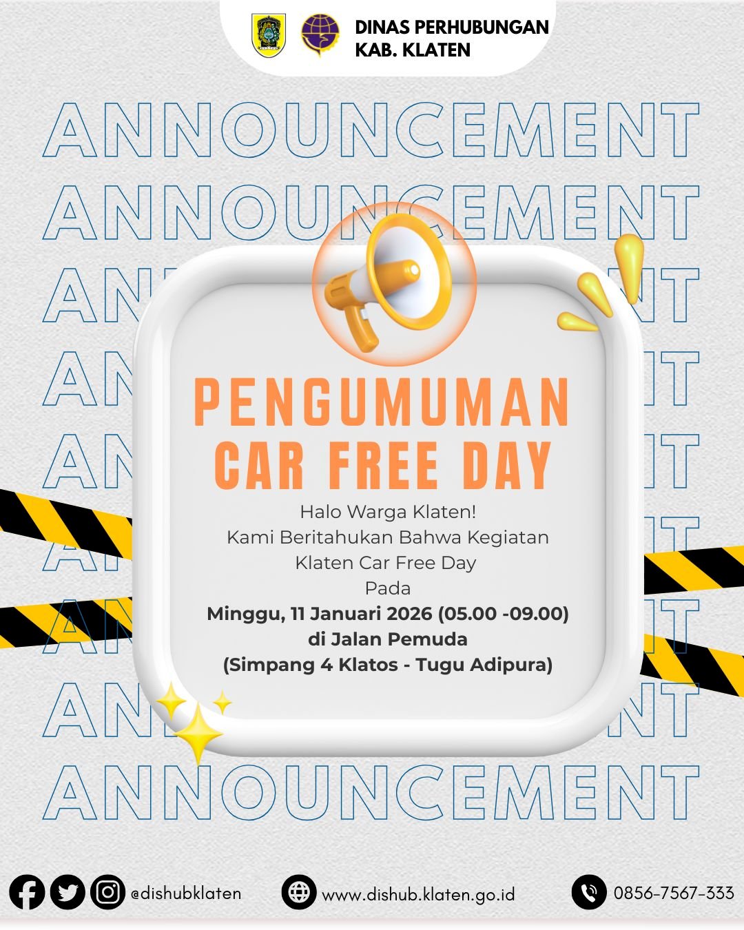 Car Free Day Klaten 11 Januari 2026 - Jalan Pemuda Bebas Kendaraan