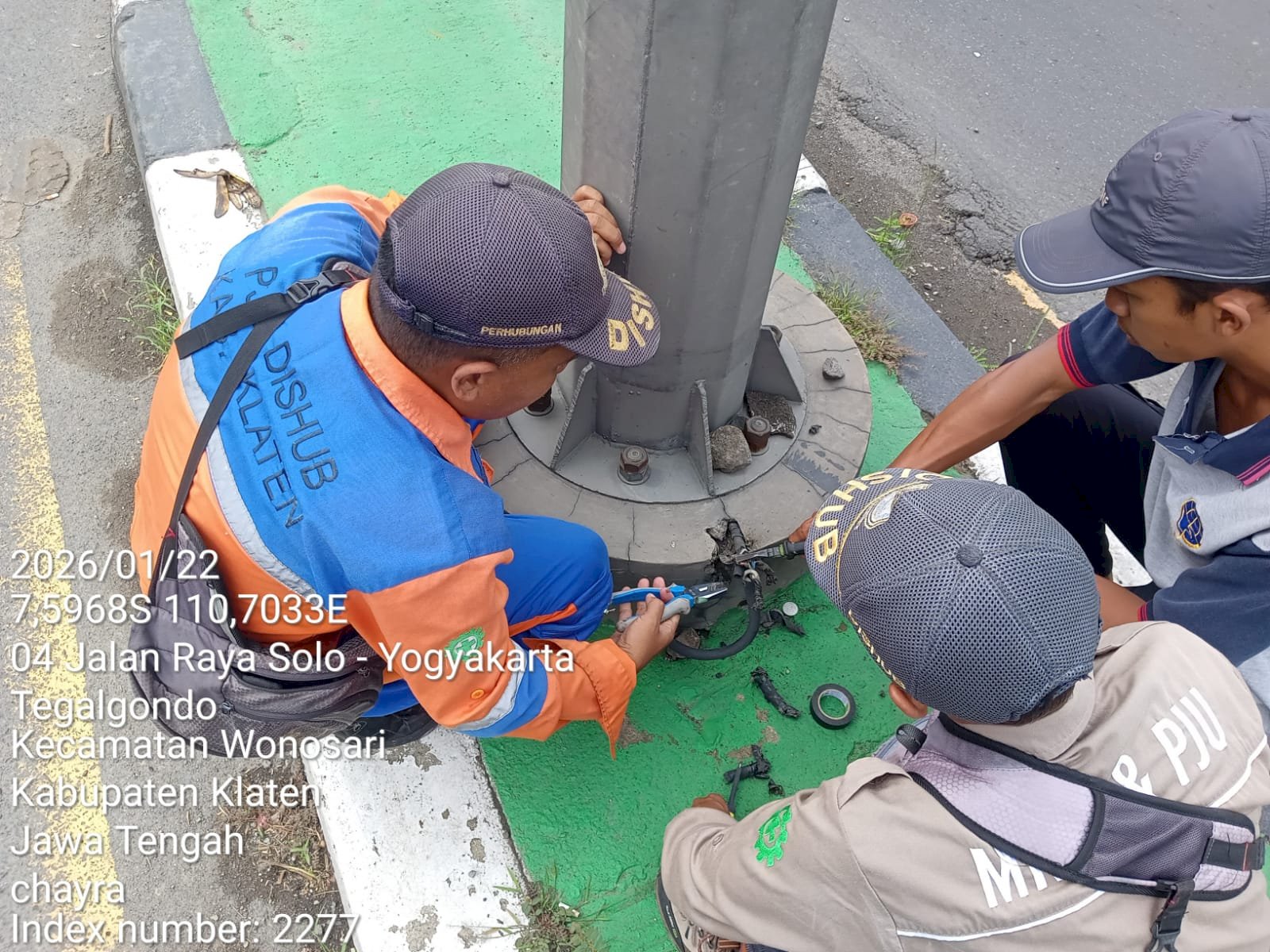 PJU di Ruas Jogja-Solo Tegalgondo Kembali Menyala, Dishub Klaten Sigap Perbaiki