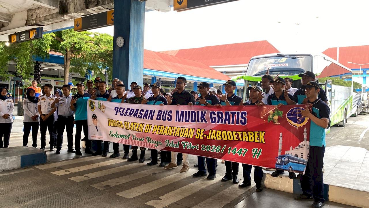#berteMUDIKlaten! 11 Bus Diberangkatkan dari Klaten, Siap Jemput Ratusan Perantau di TMII Jakarta