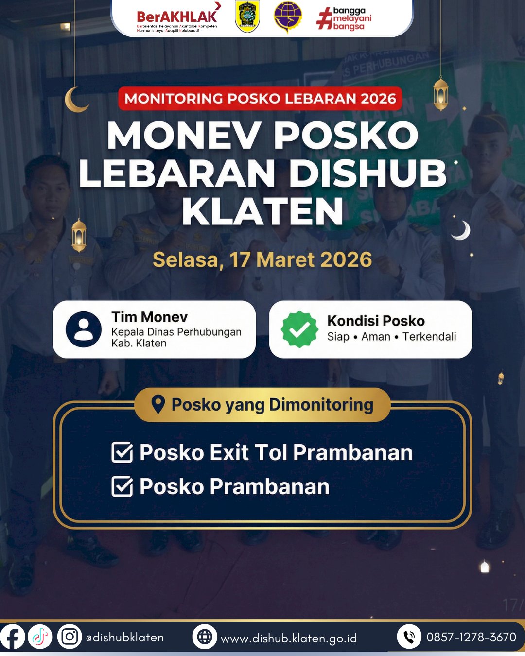 Kadishub Klaten Terjun Langsung Cek Posko Exit Tol Prambanan - Monitoring Lebaran 2026